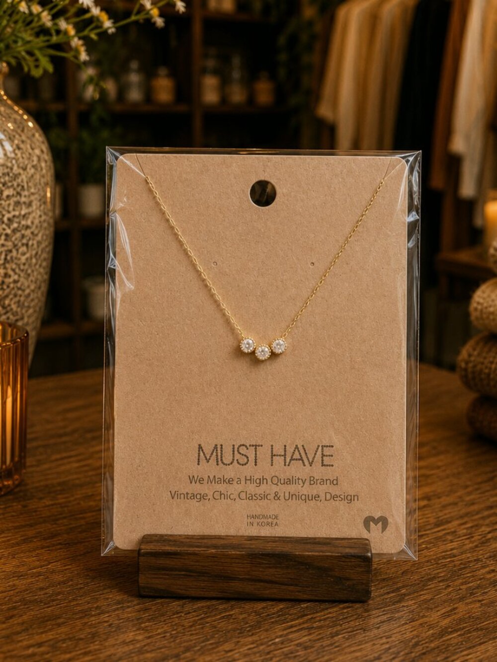 Dainty Three Stone Necklace